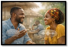 Scène de salutations dans une communauté africaine côtière