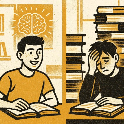 Étudiante consultant un cours de langue en ligne sur ordinateur portable